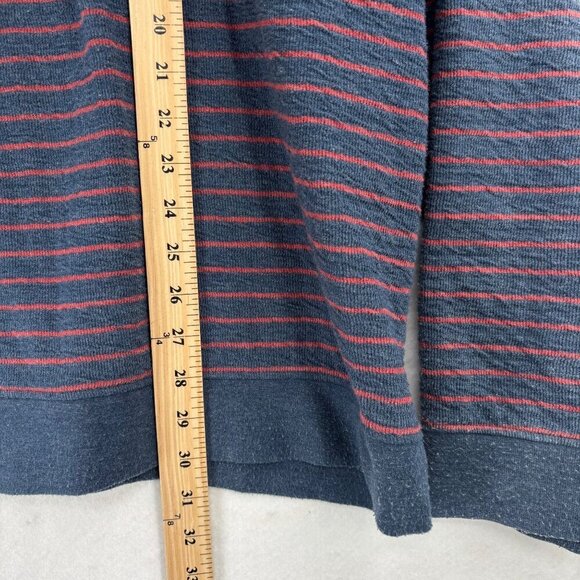Orvis Quarter Zip Pullover Sweater Men's XXL Navy Blue Red Stripe Cotton Blend - Picture 8 of 10